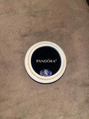 PANDORA RARE Deep Ocean Sea Glass Faceted Murano Charm, model 791609